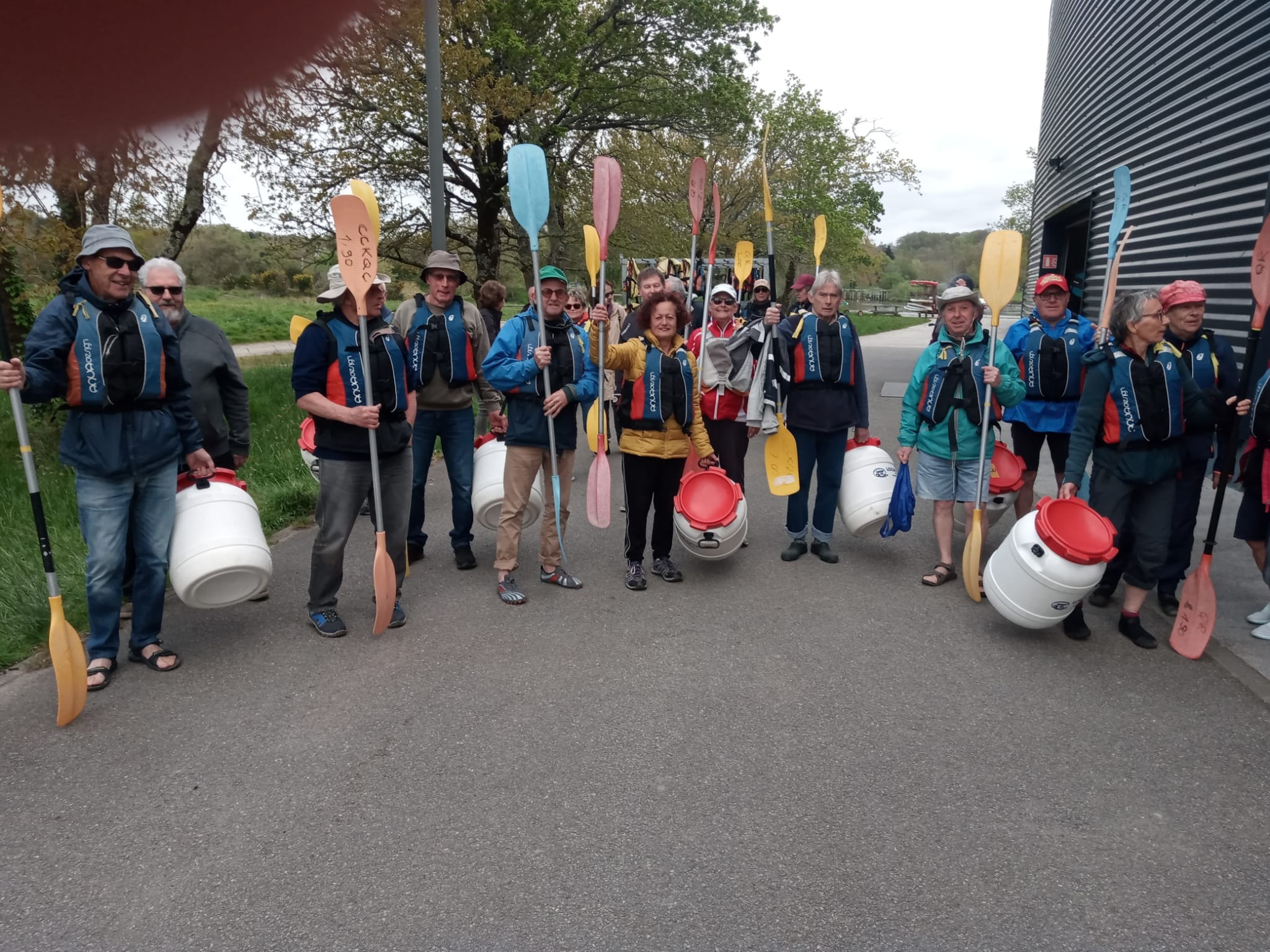 photo de groupe des des canoeistes